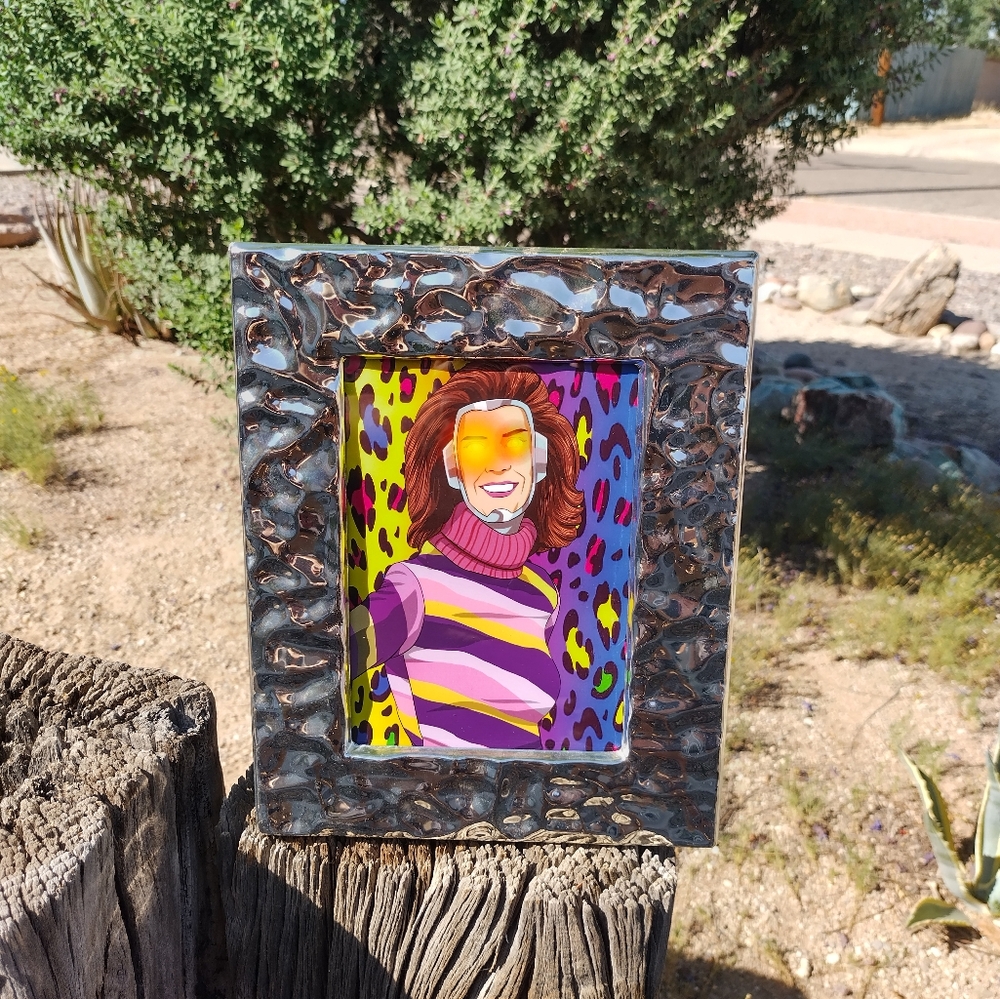 Vibrant Pop Art Portrait Print in Pink & Purple